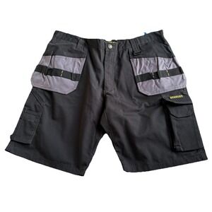 Stanley Workwear Shorts Mens 36 Black Canvas Cargo Utility Chandler SXWG226E NEW